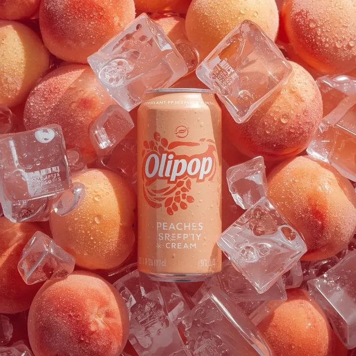 Ultra-Realistic Product Photography of OLIPOP Soda Can