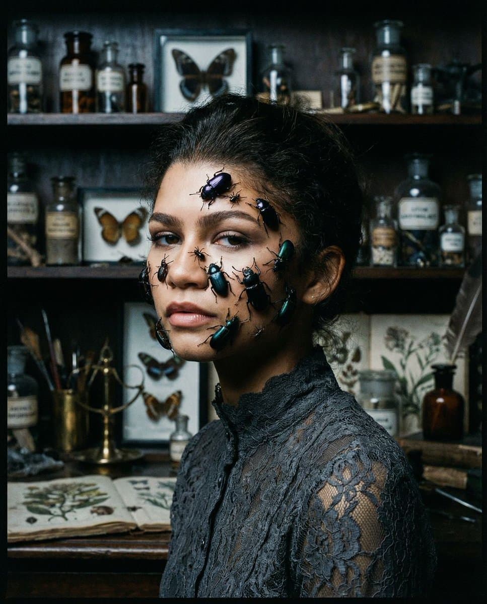 Zendaya Entomological Elegance Surreal Portrait — example 1