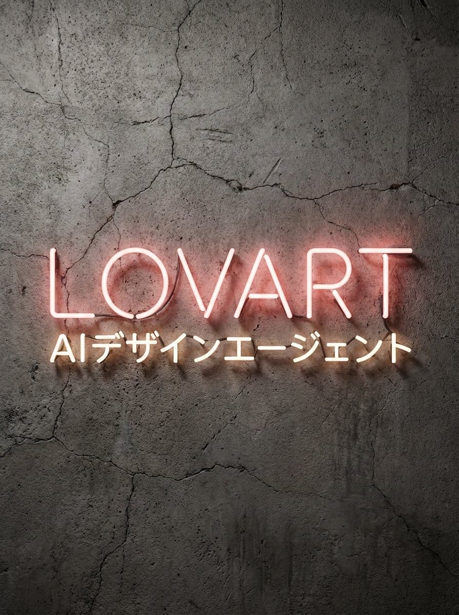Neon Sign Text on Concrete Surface — example 1
