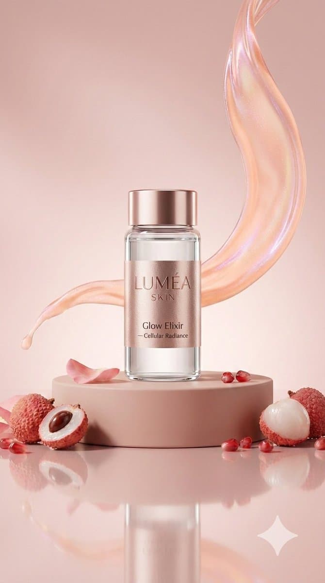Luxury Skincare Commercial Photography: Glow Elixir — example 1