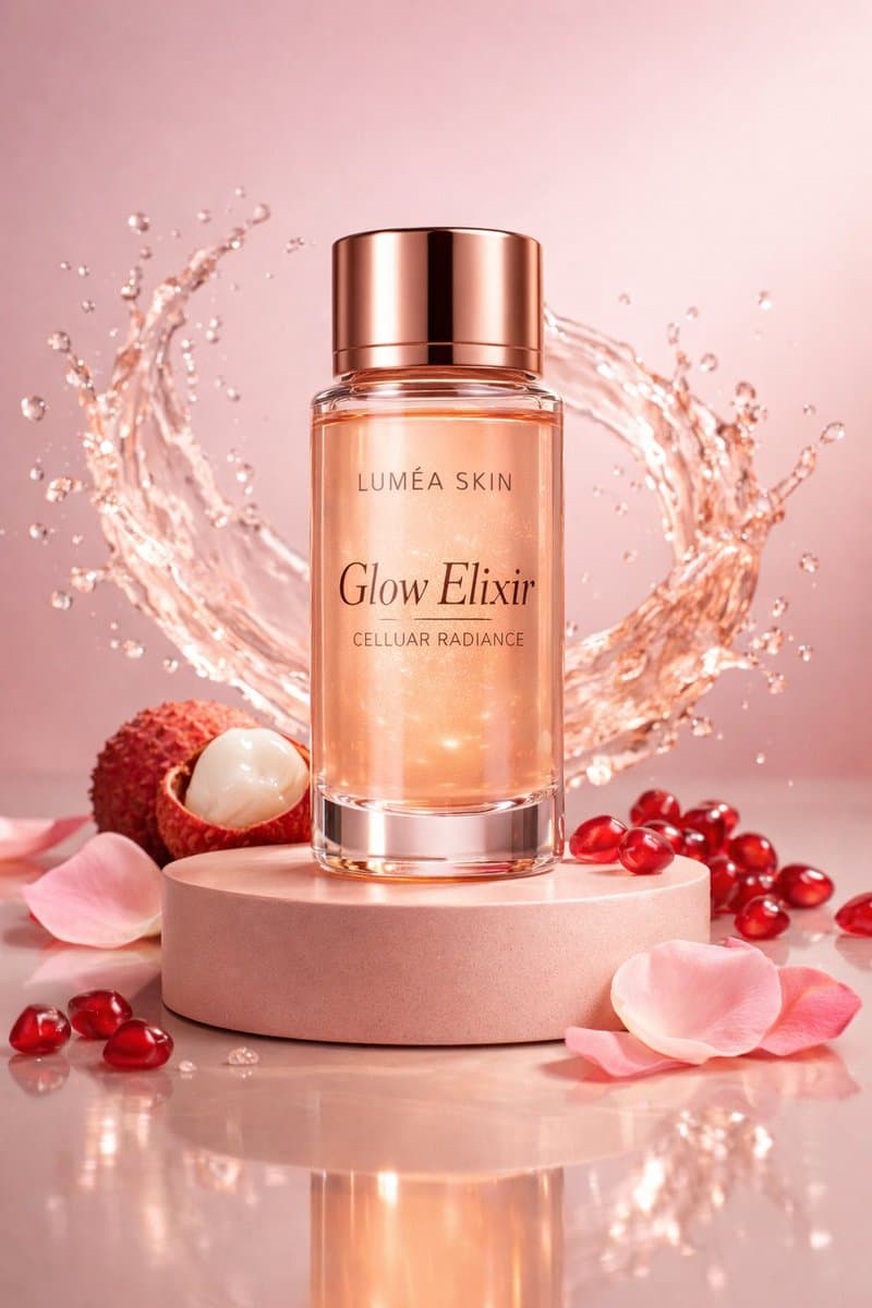 Luxury Skincare Commercial Photography: Glow Elixir — example 2