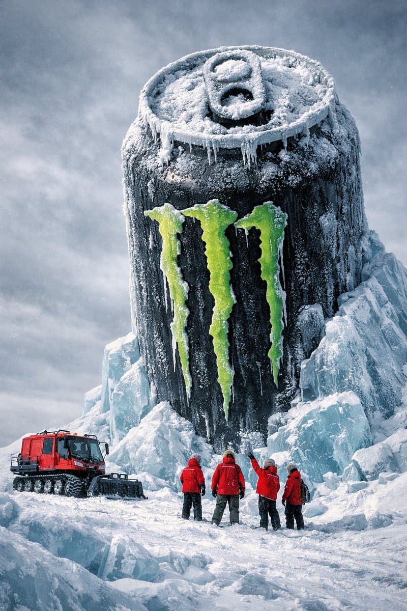 Monumental Monster Energy Can in the Arctic — example 1