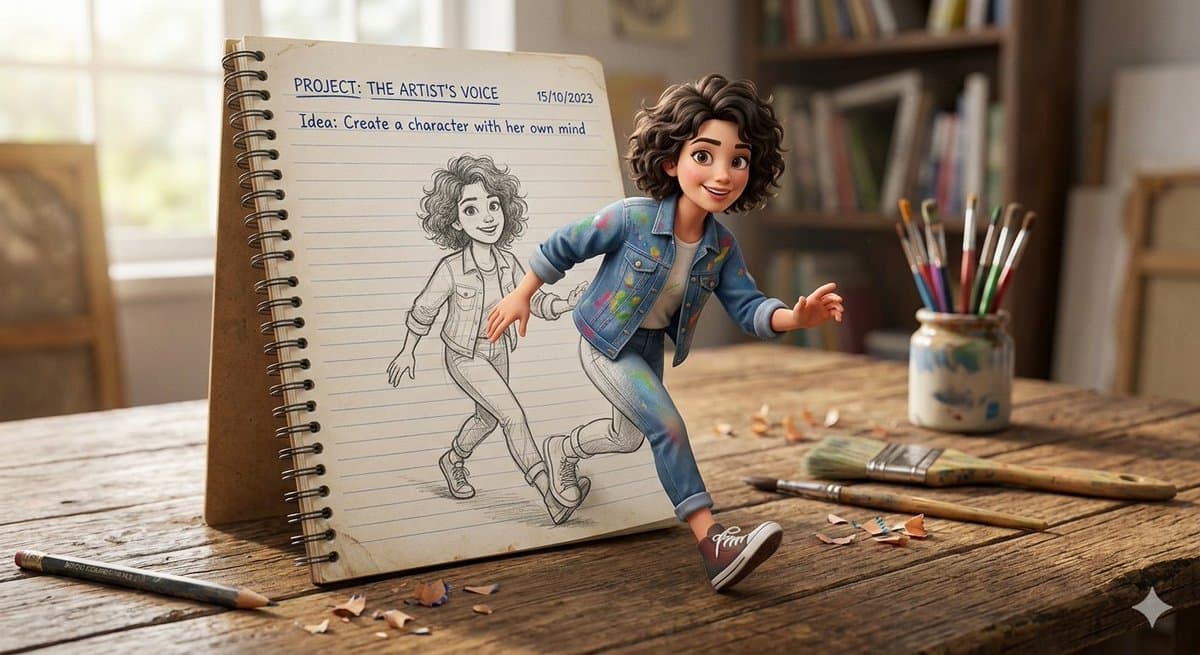 3D Pop-Out Illusion Artwork of a Boy from a Notebook — example 2