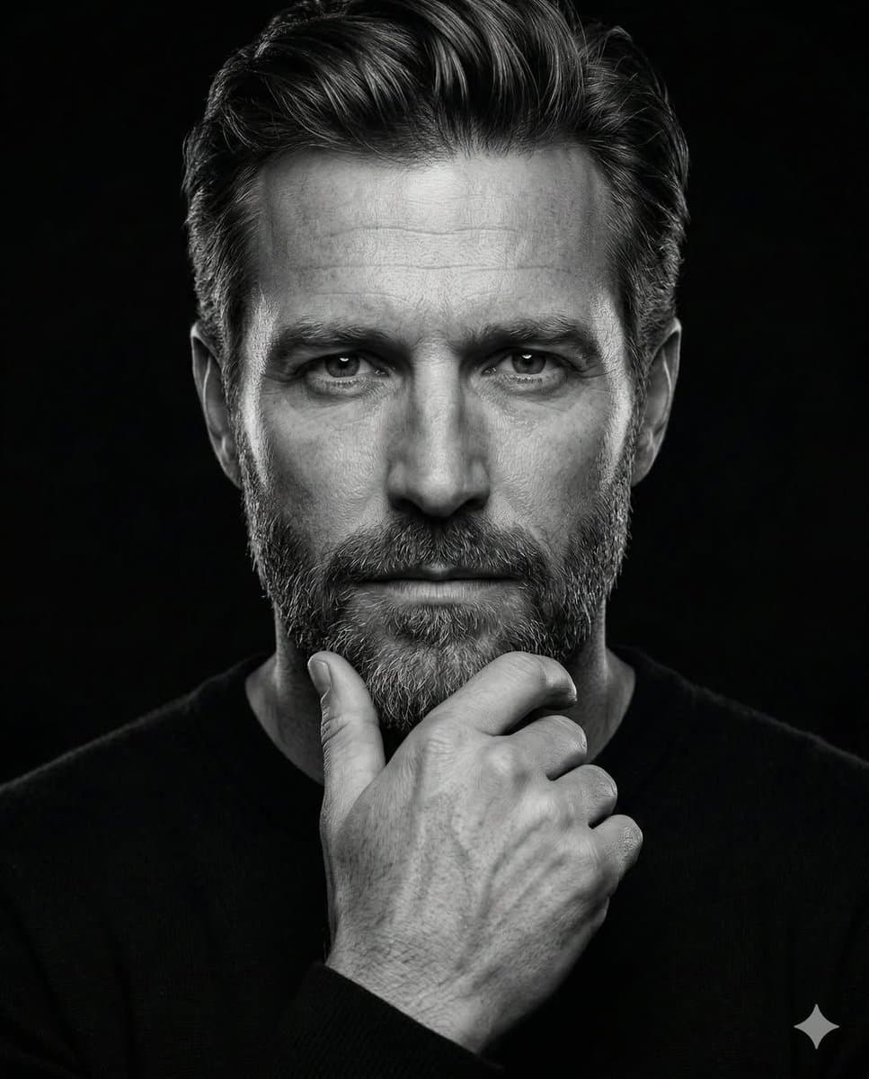 High-Contrast Monochrome Portrait Prompt — example 1