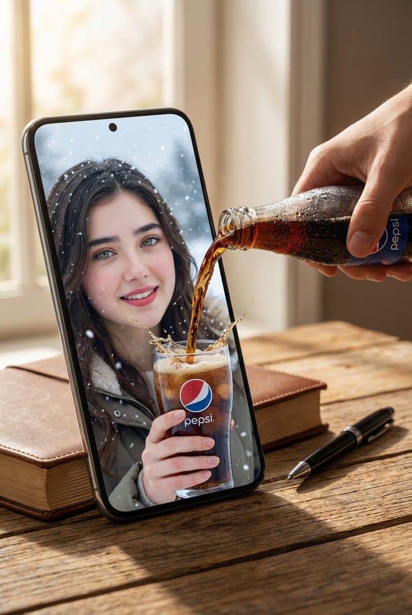 Surreal Pepsi Pouring Composite Prompt — example 1