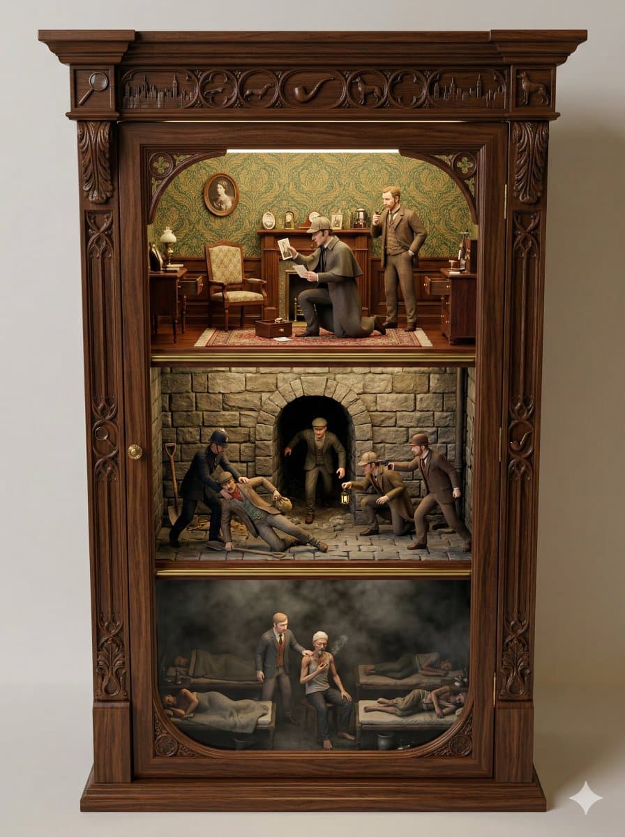 Sherlock Holmes Ornate Cupboard Diorama Prompt — example 1