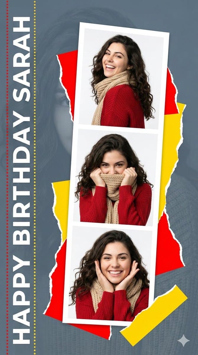 Elegant Graphic Design Birthday Collage — example 1