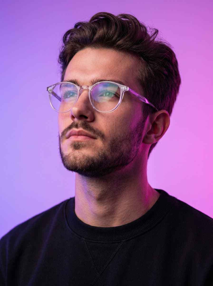 Cyber-modern portrait with neon lighting — example 1