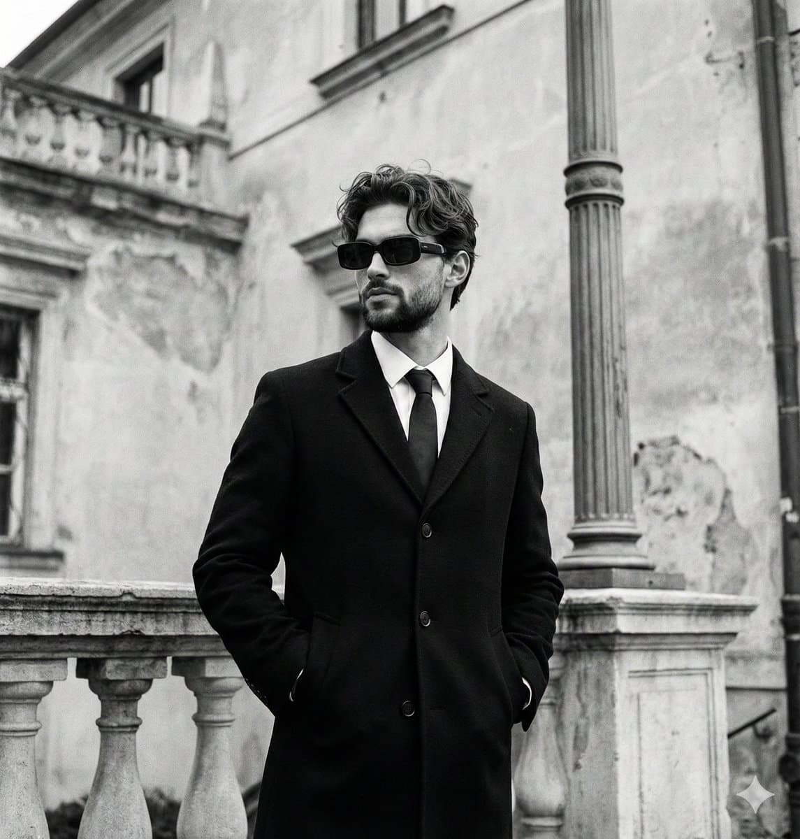 Monochromatic Editorial Portrait of a Stylish Man — example 1