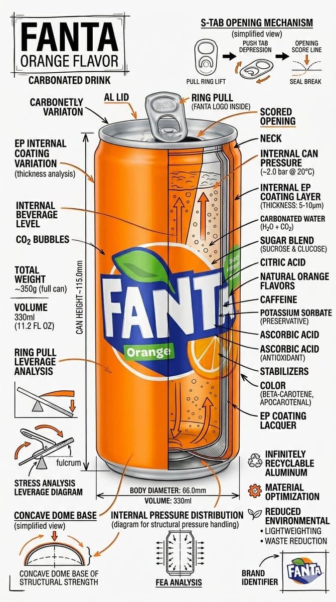 Technical Infographic Schematic for a Product/Beverage — example 2