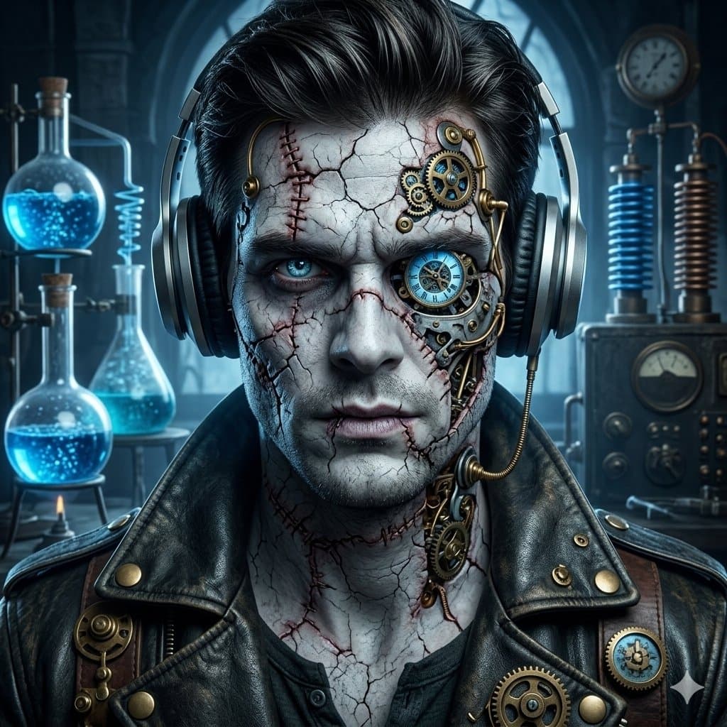Steampunk Frankenstein Cyborg Concept Art — example 1
