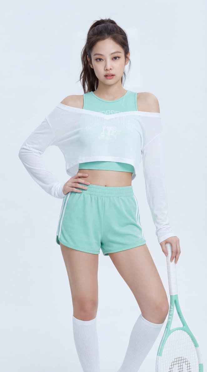 Rosé Tennis Portrait in Pastel Pink — example 2