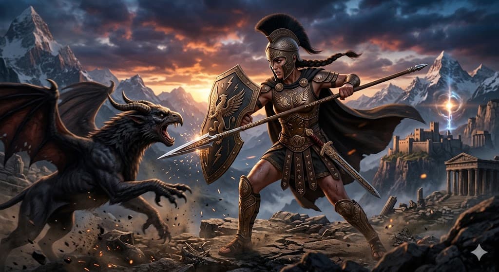 Nano Banana Pro Image Generation of a Mythological Warrior — example 1