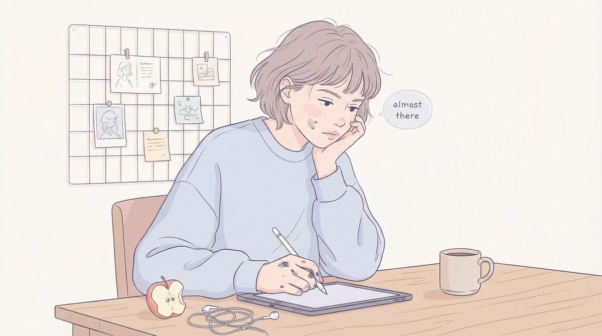 Cozy Minimal Line Art Character Study — example 3