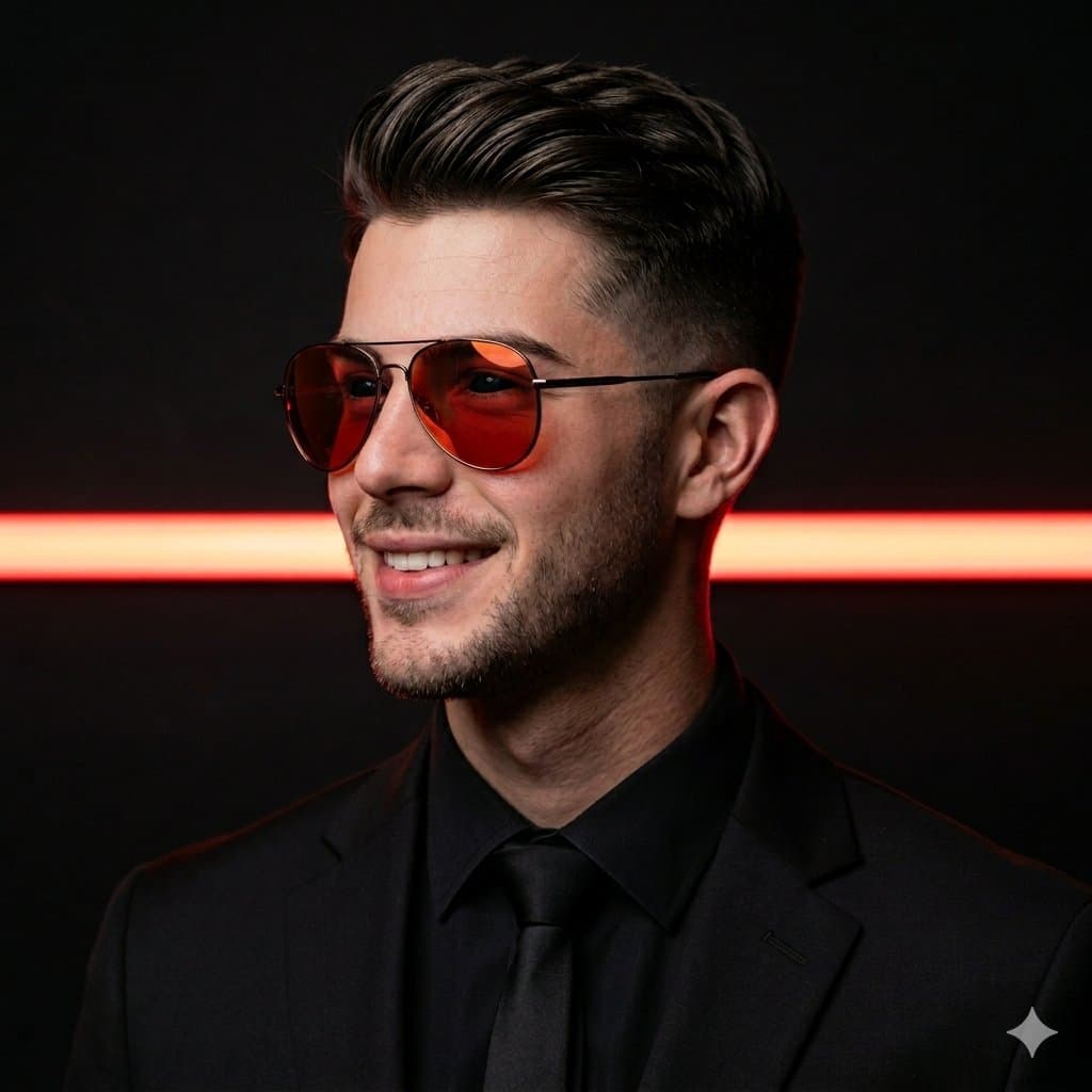 Cinematic Man in Tailored Suit — example 1