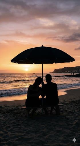 Romantic Sunset Beach Silhouette — example 1