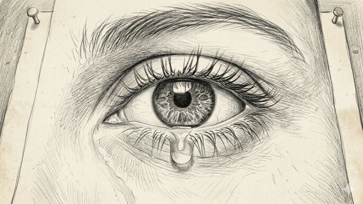 Sorrowful Eye Pencil Sketch — example 1