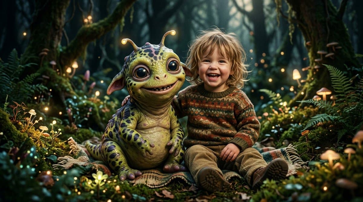 Fantasy Child and Alien Creature Portrait β example 1