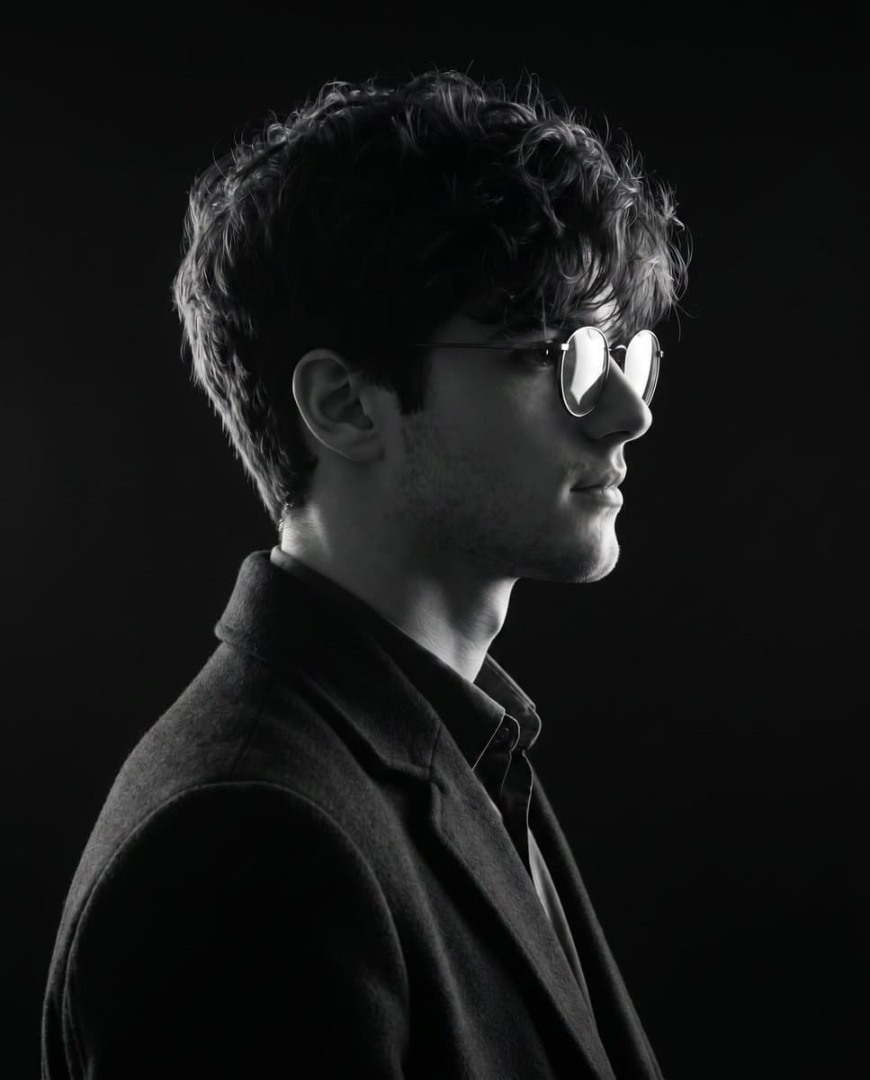 Monochrome Side-Profile Silhouette — example 1