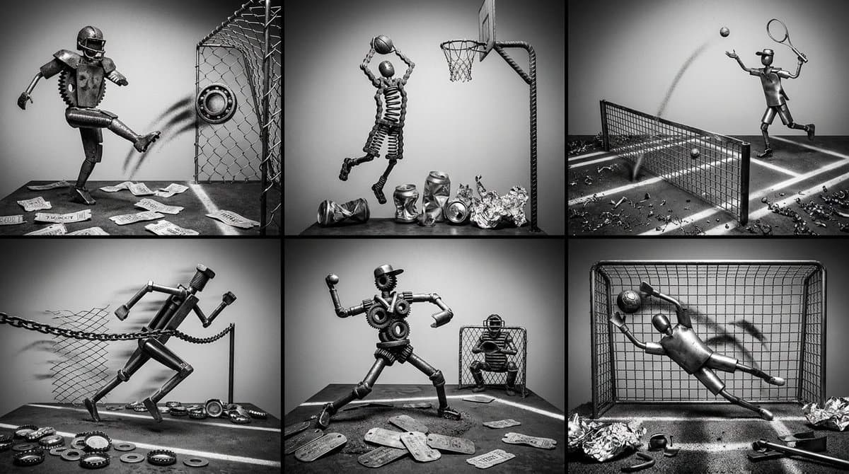Scrap Metal Sports Dioramas — example 1