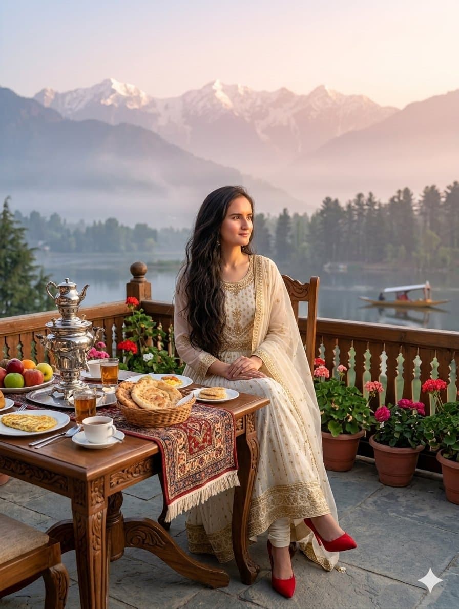 Traditional Kashmiri Breakfast Landscape — example 1