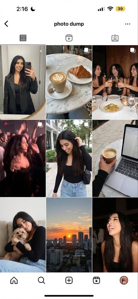 Weekend photo dump grid for Instagram — example 1