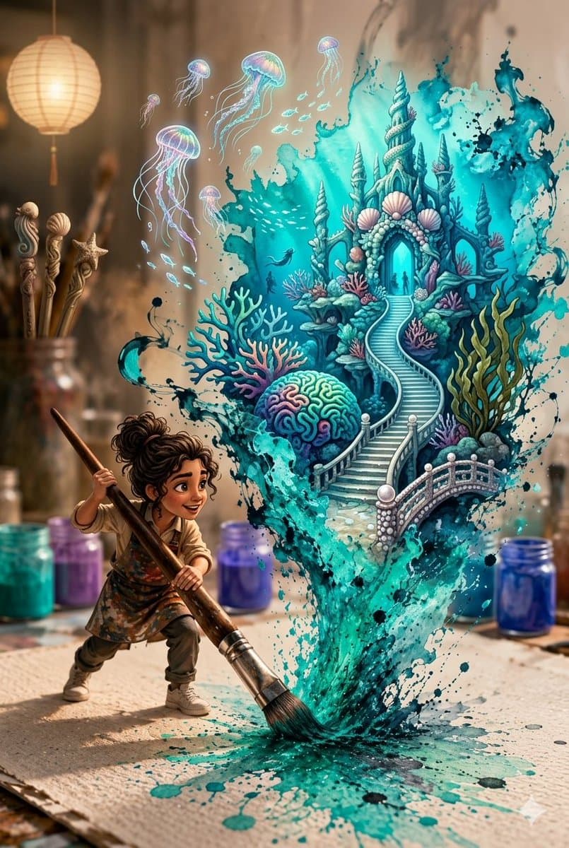 Magical Underwater Artist Studio — example 1