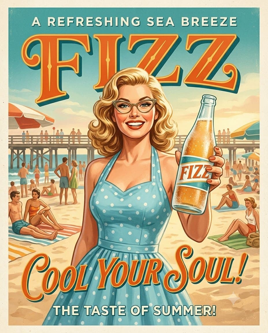 1950s Vintage Soda Advertisement Posters — example 1
