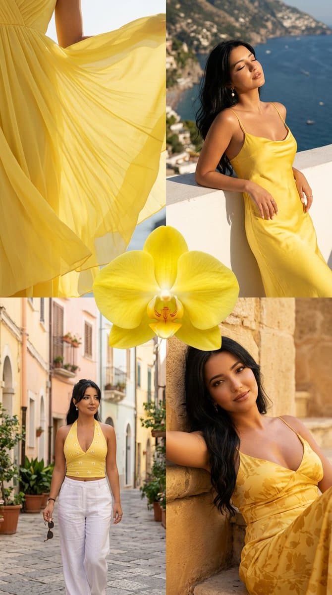Amalfi Coast Summer Fashion Collage