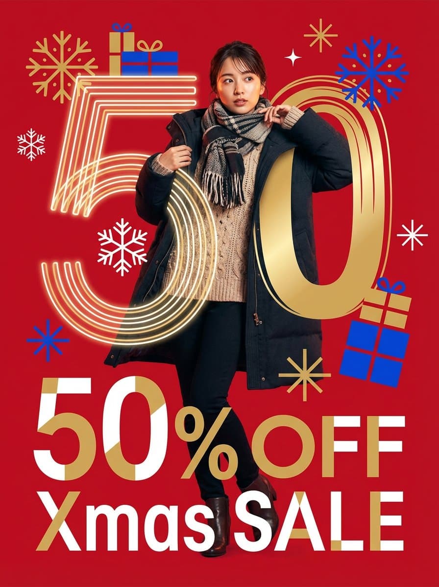 Modern Christmas sale poster design (English) — example 1