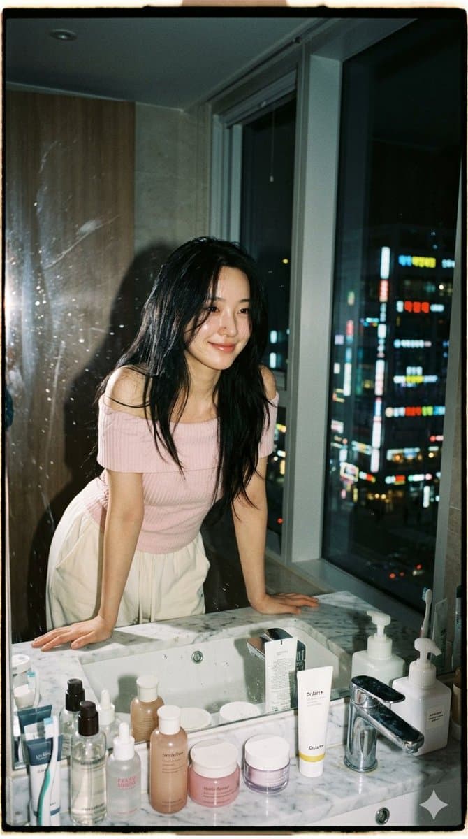 Blurry Mirror City Lights Portrait — example 1