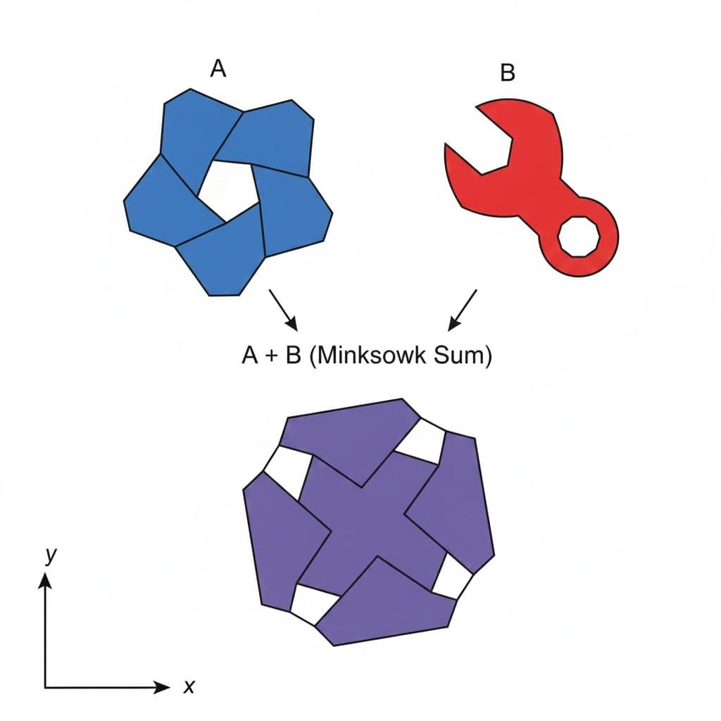 Minkowski sum of two non-convex sets — example 4
