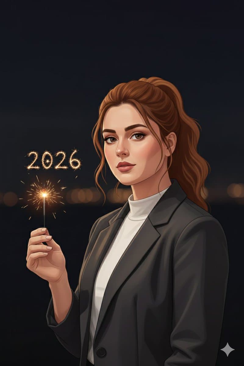 Minimal Cinematic New Year 2026 Portrait — example 1