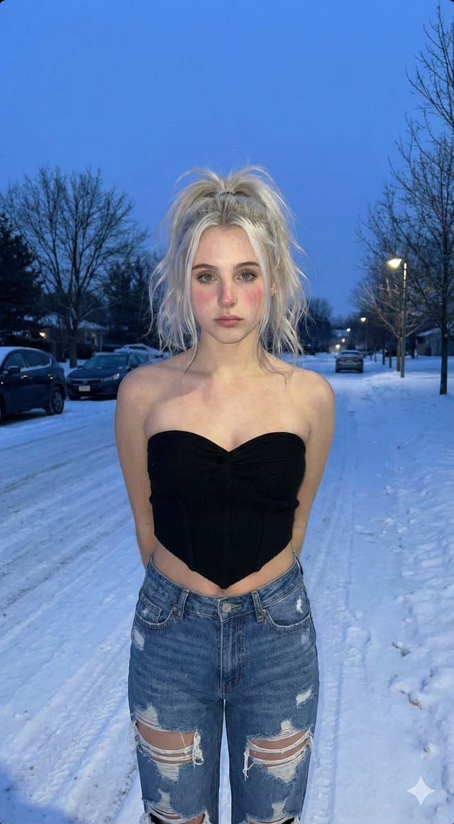 Winter Streetwear Portrait at Blue Hour — example 1