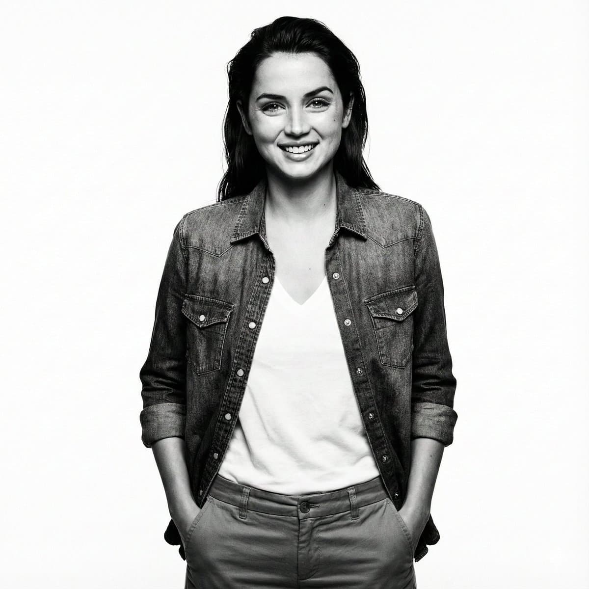 High-Contrast Monochrome Studio Portrait Prompt — example 2