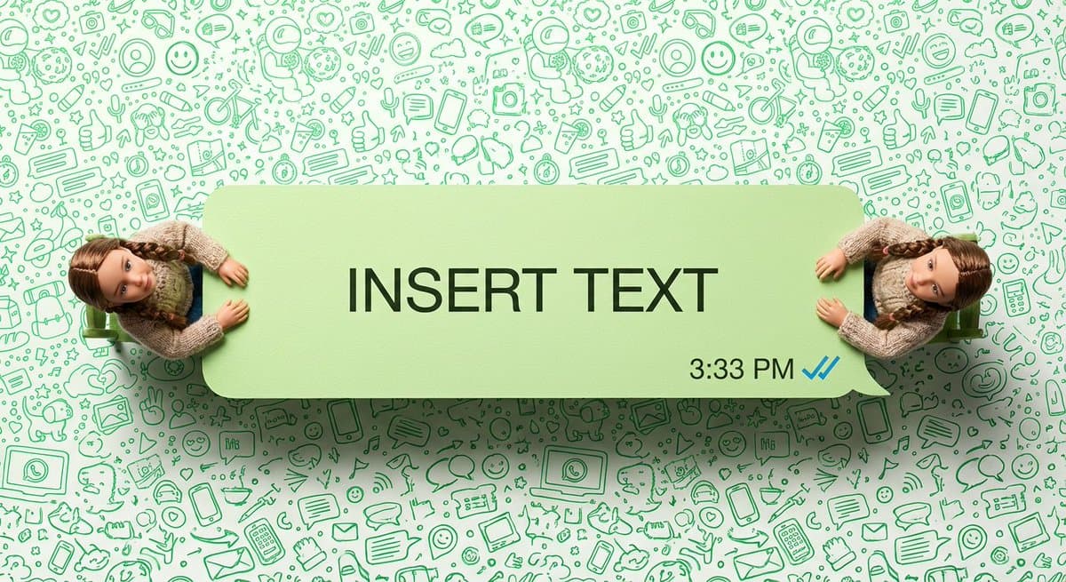 WhatsApp Speech Bubble Dining Table Macro Shot — example 1