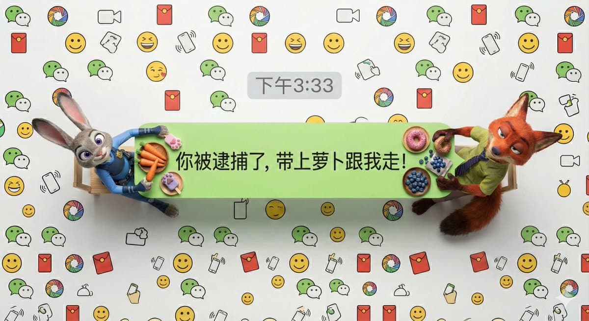 Hyper-Realistic Miniature Scene in a WeChat Chat Bubble — example 3