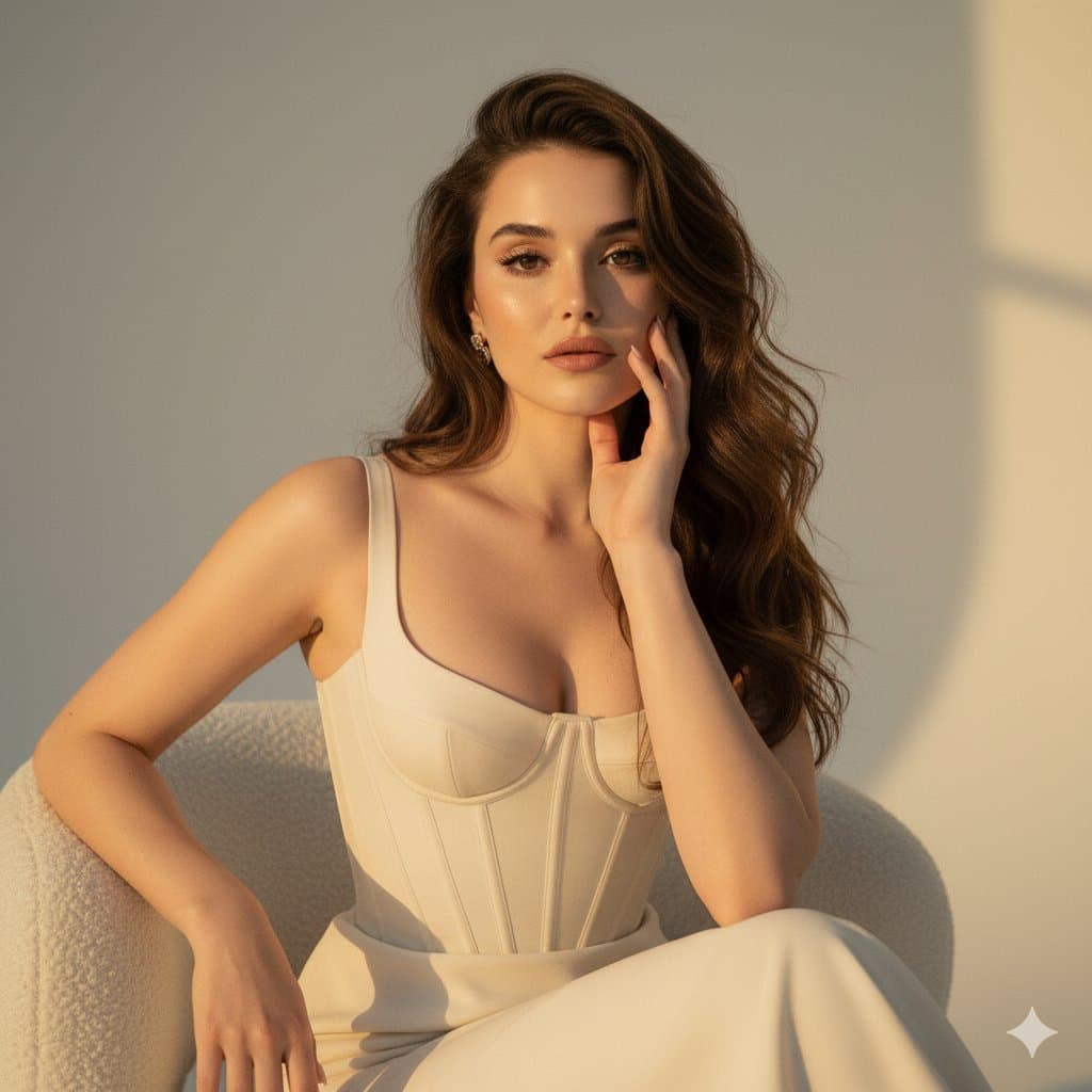 High-Fashion Editorial Golden Hour Portrait — example 1