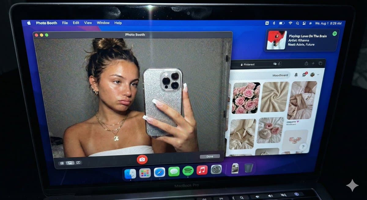 Hyper-realistic MacBook Screen POV Shot Prompt — example 1
