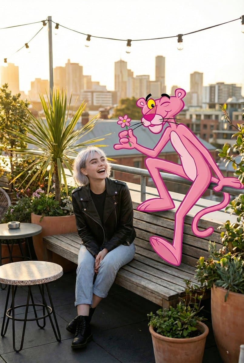 Cartoon Character in Art Gallery Scene Prompt — example 1