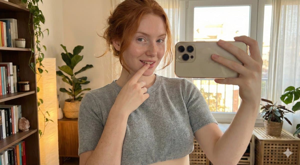 Deep Focus Selfie: Natural Copper Redhead — example 1