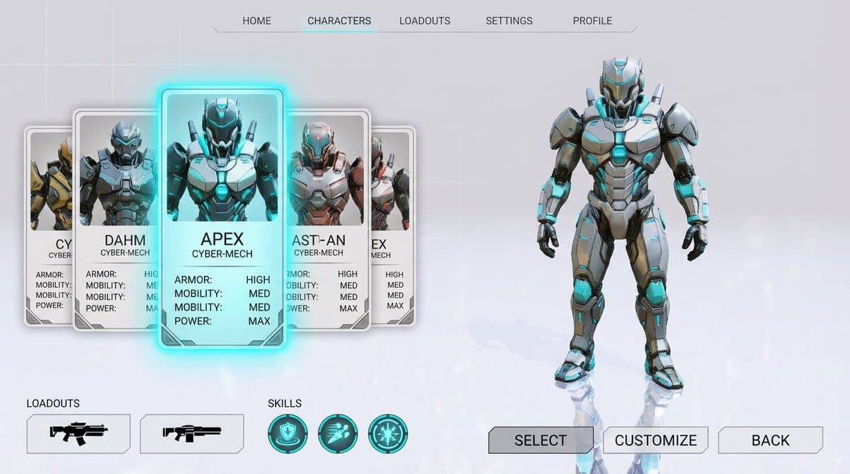 Character Selection Screen Generation — example 2