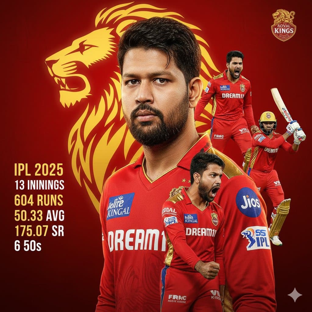 Cricketer Composite Portrait and Stats Graphic — example 1