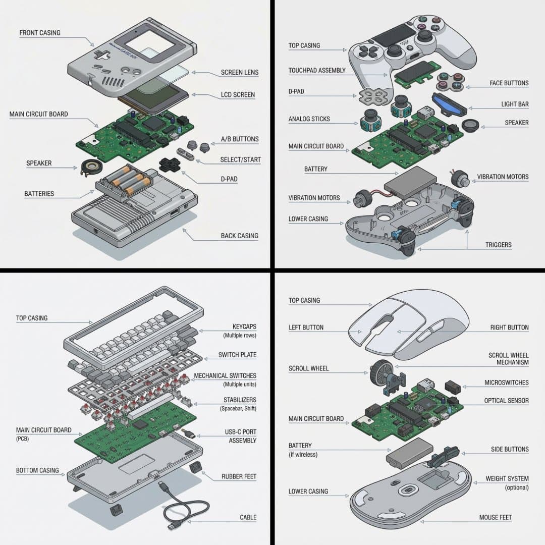Technical exploded view diagram of a device — example 1