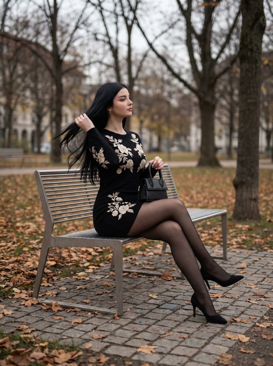 Elegant Autumn City Park Editorial Scene — example 1
