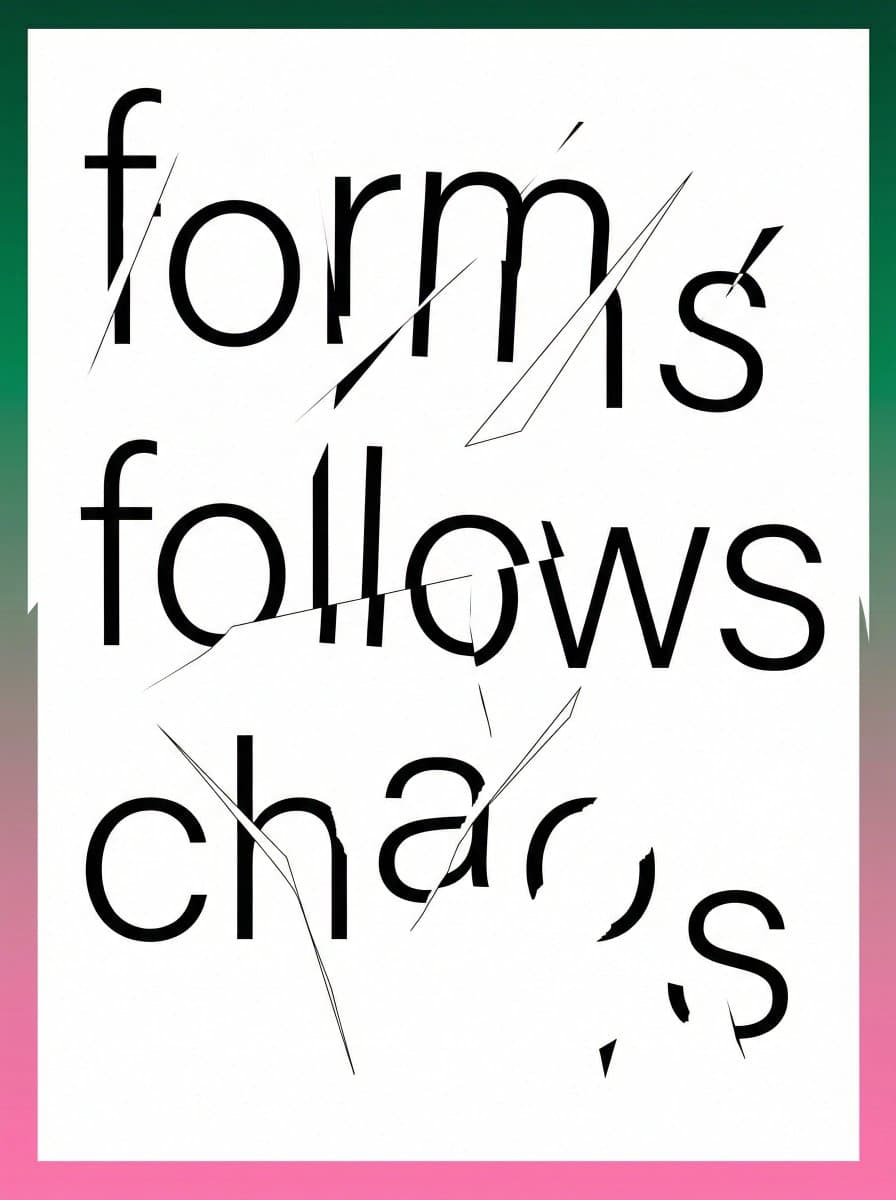 Fragmented Typography Poster Prompt (Minimalist Chaos) — example 2
