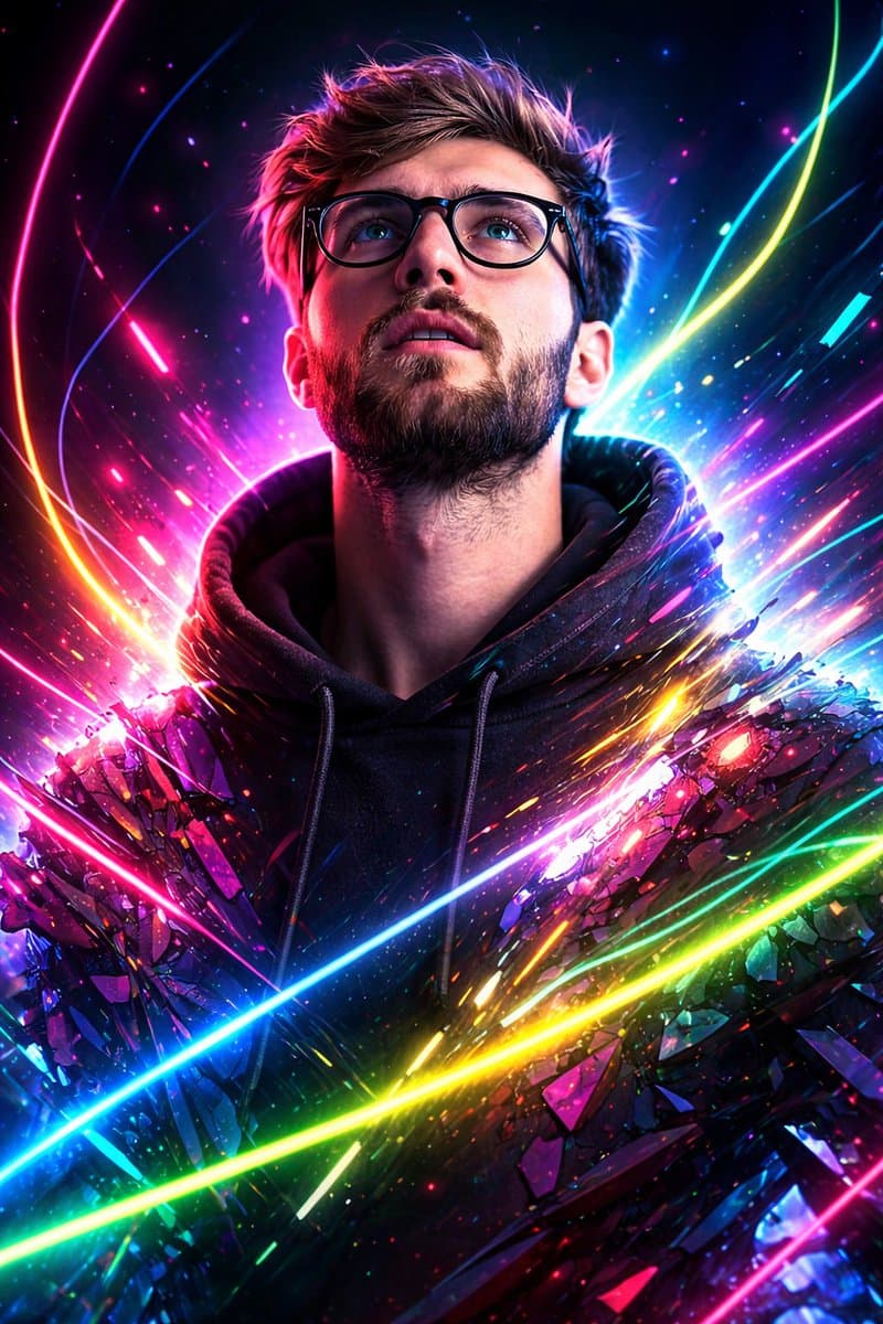 Synthwave Neon Digital Portrait Prompt — example 1
