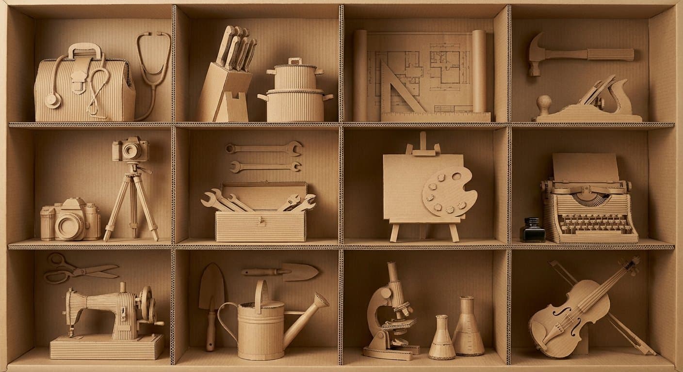 瓦楞纸艺术作品框格展示 — example 1