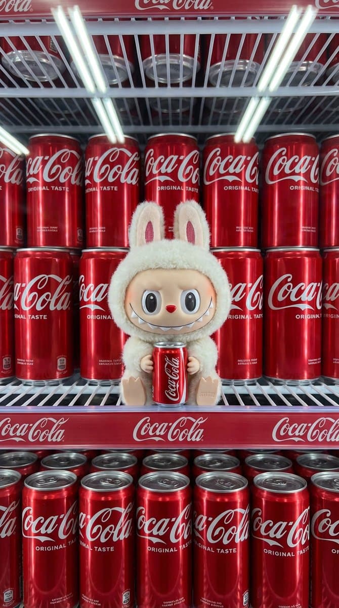Product Shot Prompt for Nano Banana Pro: Art Toy in a Coca-Cola Cooler — example 1