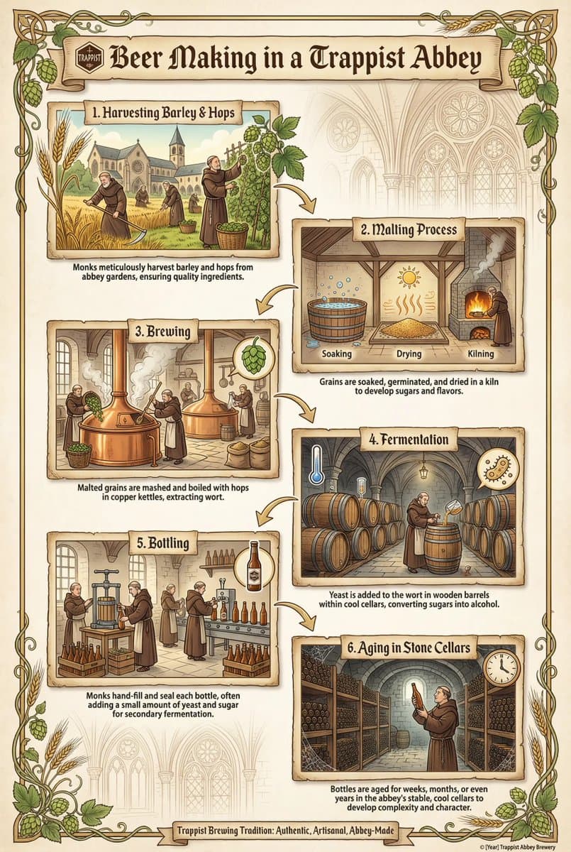 Infographic on Trappist Abbey Beer Making — example 3